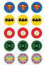 Justice League Edible Icing Cupcake Images